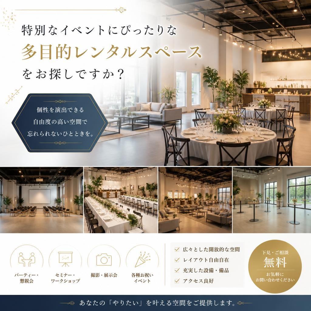 特別なイベントにぴったりな多目的レンタルスペースをお探しですか？